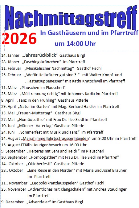 Veranstaltungen 2026 Termine