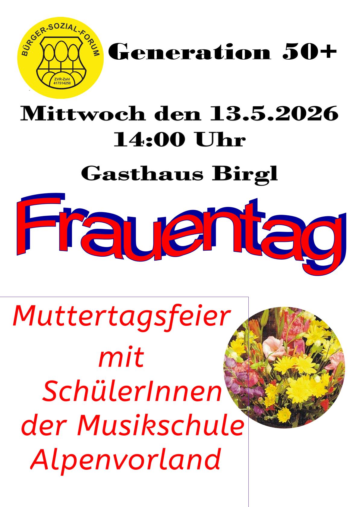 frauentag Muttertag 13.5.2026 1